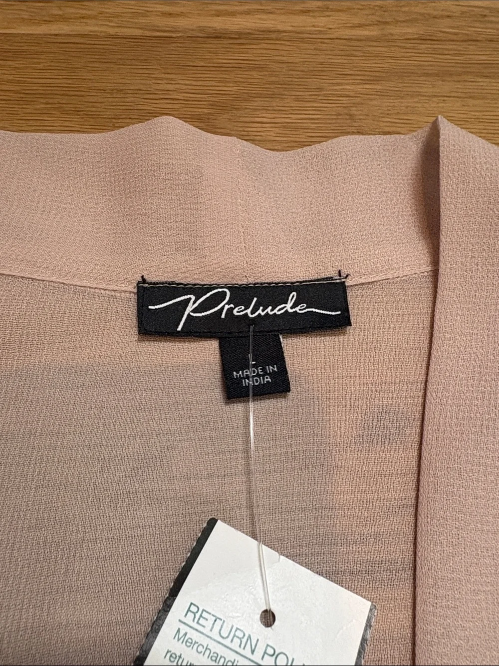 NWT Prelude Blush Sheer Open Front Cardigan with Crystal Sleeve Detail